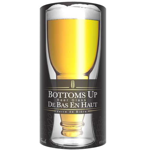 Bottoms Up Double Wall Beer Glass - new