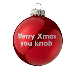 Cheeky Santa Baubles - Merry Xmas You Knob - new