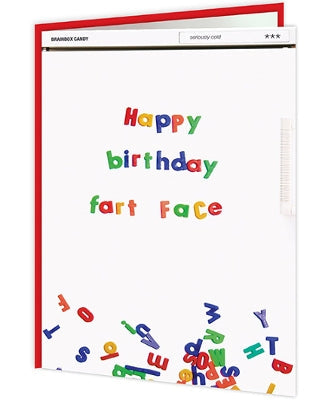 Cheeky Titles - Happy Birthday Fart Face - new