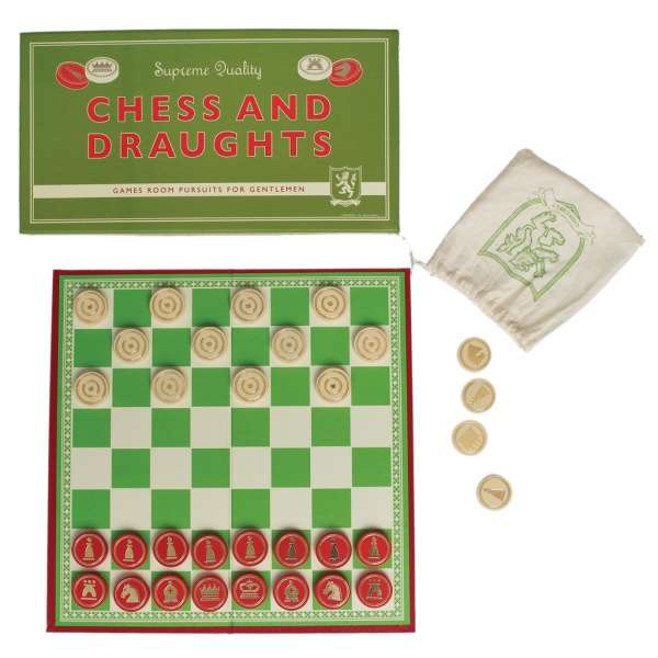 Chess and Draughts Board Game - new