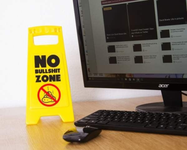 Desktop Sign - No Bullshit Zone - new