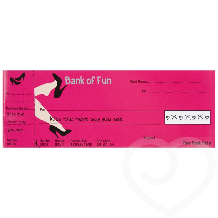 Hen Party Dares Cheque Book - new