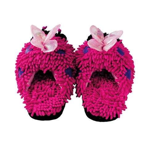 Kids Fuzzy Friends Slippers - Pink Butterfly - new