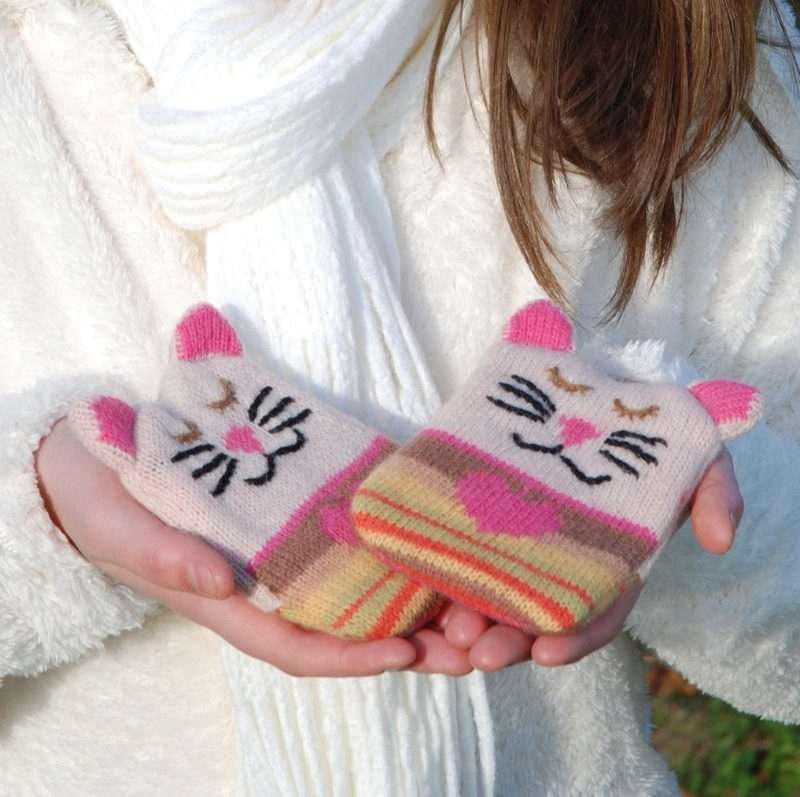 Knitted Hand Warmers - Cat - new