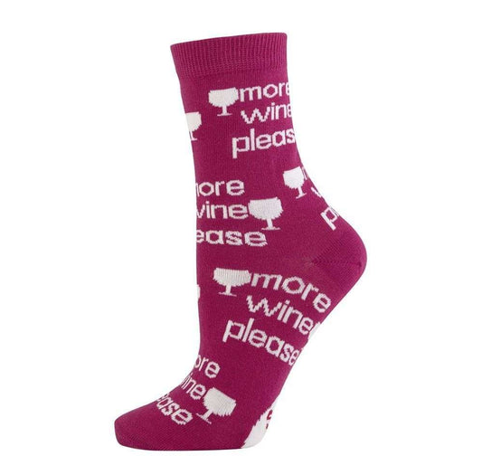 Novelty Socks - More Wine Please - new