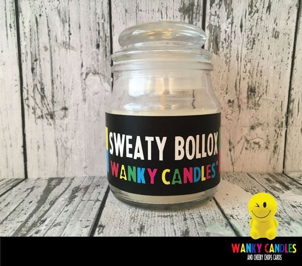 Rude Novelty Wanky Candles - Sweaty Bollox - new