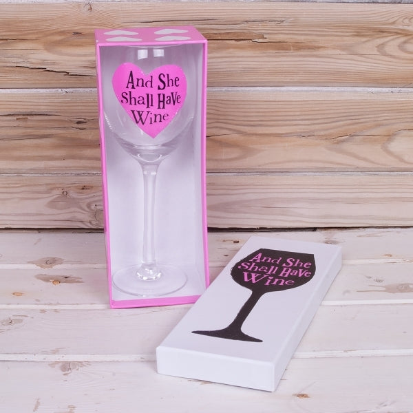 And She Shall Have Wine Glass - new