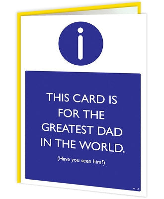 Warning Card - For the Greatest Dad in World - new