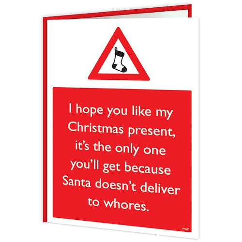 Warning Card - Santa Doesn’t Deliver To Whores - new