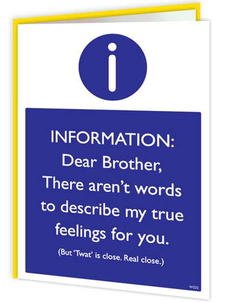 Warning Cards - Brother There Aren’t Words - new