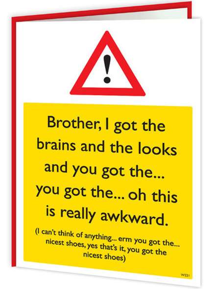 Warning Cards - Brother I Got The Brains - new