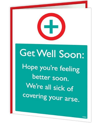 Warning Cards - Get Well Soon - new