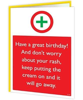 Warning Cards - Happy Birthday Rash - new