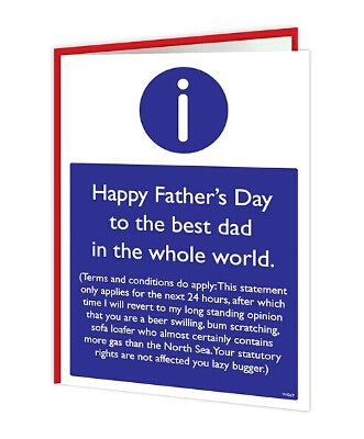 Warning Cards - Happy fathers Day (T&C’s Apply) - new