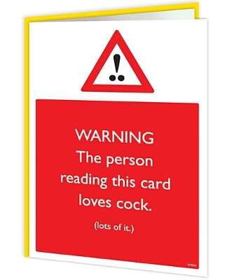 Warning Cards - Loves Cock - new