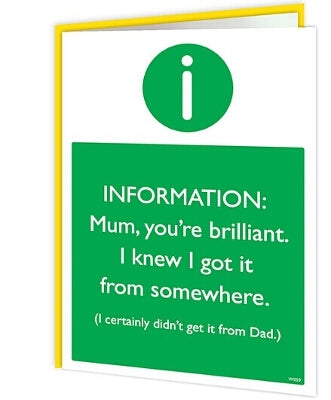 Warning Cards - Mum You’re Brilliant - new