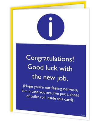 Warning Cards - New Job Toilet Roll - new