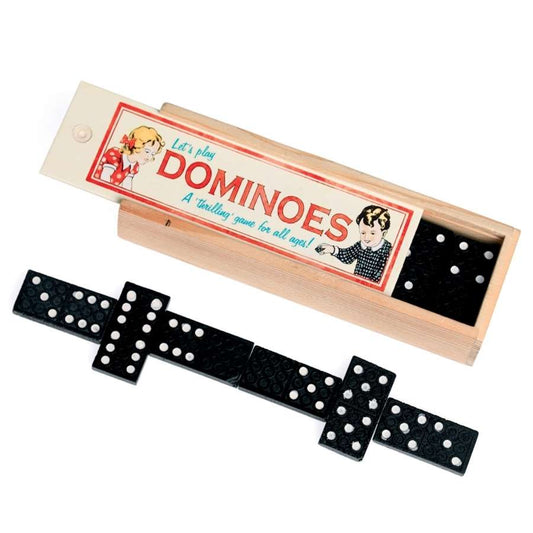 Wooden Box Of Dominoes - new